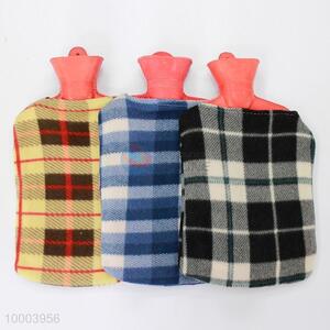2L Plain Hot Water Bag With Check Pattern Cover