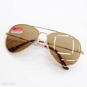 Metal Aviator <em>Sunglasses</em> with brown mirror lenses