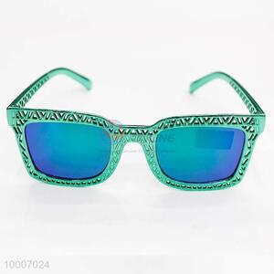 Green Frame <em>Sunglasses</em> with blue mirror lense