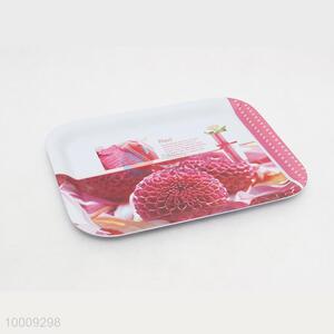 Wholesale Kitchenware Pink Pattern Rectangular Plastic Fruite <em>Salver</em>