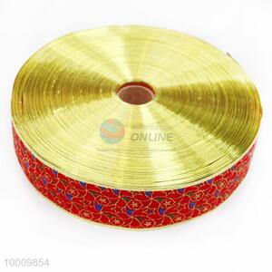 Wholesale Red Lint Ribbon With Colorful Pattern