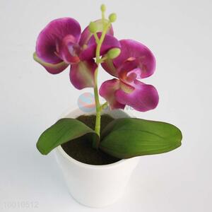 High Artificial Plants Purple Butterfly Orchid  Artificial <em>Flower</em> Bonsai with <em>Vase</em>