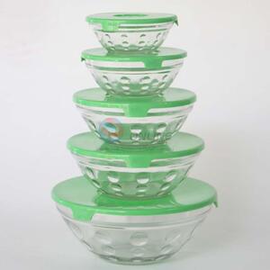 Wholesale 5pcs Glass <em>Bowl</em> with Green Cover