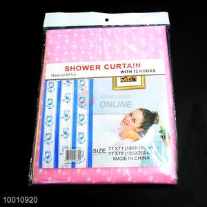 Wholesale High Quality Pink Dots Shower Curtain