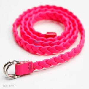 Hot Pink Skinny Braided Waist <em>Belt</em> Strap for Women Girls