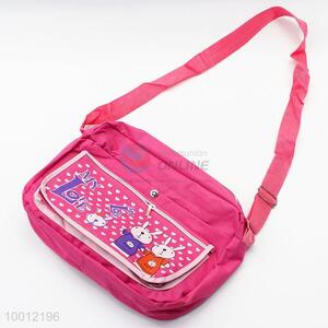 Red Rabbit Pattern Cute Oxford Material Messenger Bag for Girls Students