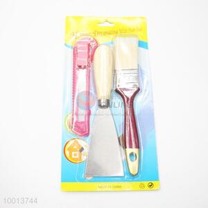 Top Selling 3pcs Hardware Tools Set of Paint Brush，Putty Knife and Large Art Knife