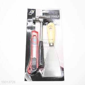 3pcs Hardware Tools Set of Mini Hammer,Putty Knife and Art Knife