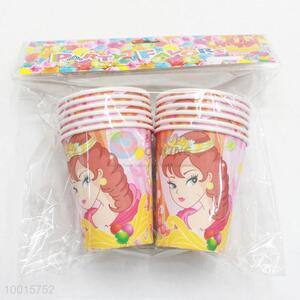 Pink Cartoon Pattern Paper Cups for Birthday Festive Party 10pcs/bag