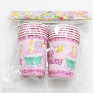10pcs/bag Cute Pink Paper Cup for Birthday Party