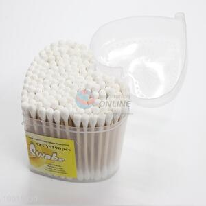 Wood stick cotton buds with heart-shaped box