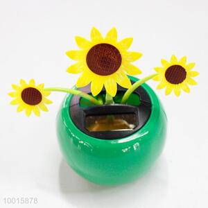 Wholesale flip swing <em>solar</em> three sunflower toy for car decoration