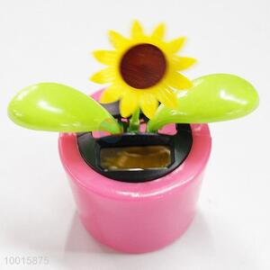 Solar powered sunflower dancing toy for car interior decoration