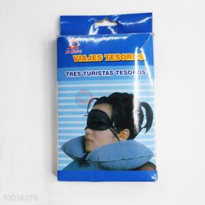 Wholesale Cheap Comfortable Soft Inflatable Air Cushion <em>Pillow</em> + Eye Mask + 2 Ear Plug Trip 3 in1