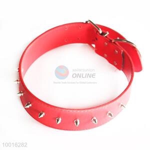 Wholesale Fashion Red PU Dog Collar with Clinch