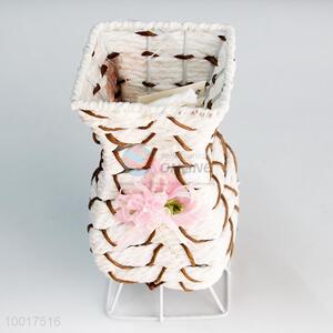White Paper Woven <em>Flower</em> <em>Vase</em> For Home Decoration