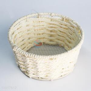 Simple White Woven Basket For Home Decoration