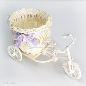 New Style Ratten Basket With Carriage For Decoration