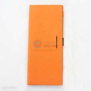 New Arrival Rectangle Orange All Stick Note Pad and A Pen