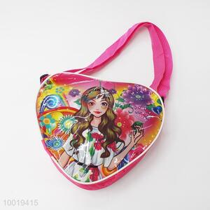 Heart shaped messenger bag printed with girl