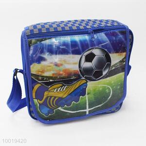 Blue heat insulation bag printed with football