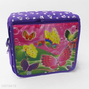 Purple insulation bag printed with butterfly