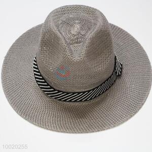 Gray Cowboy Style <em>Straw</em> Hat for Men/Women