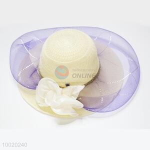 Fashion Purple Palm Beach Hat for Women