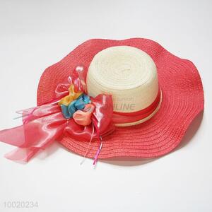 Pink Big Weave Brim Hat For Beach/Summer