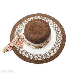 Brown Round Dots Pattern Summer Hat for Beach/Vacation