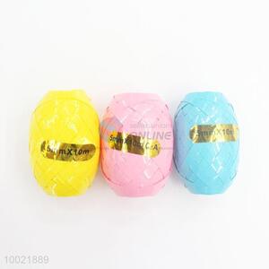 New Arrival Holiday Gift Oil Paint PET/PP 6 Pull Ribbon Eggs with OPP Bag