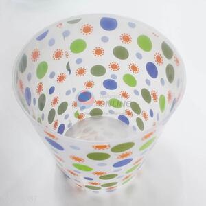 Colorful dot pattern trash can