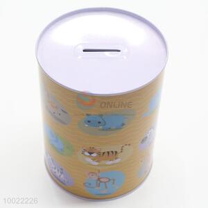 Small size cartoon pattern saving pot tin box