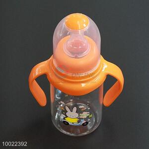 150ml Orange Silicone Nipple PC <em>Bottle</em> <em>Feeding</em>-<em>bottle</em> with Rabbit Pattern