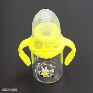 150ml Yellow Silicone Nipple PC <em>Bottle</em> <em>Feeding</em>-<em>bottle</em> with Rabbit Pattern