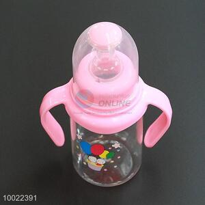 150ml Pink <em>Feeding</em>-<em>bottle</em> with Rabbits and Balloons Pattern, Silicone Nipple PC <em>Bottle</em>