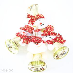 Hot Sale Cheap Christmas Snow Flower Gold Bell Lively Cloth Pendant