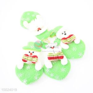 Hot Sale Cheap Christmas Snow Flower Green Heart Small Cute Lively Cloth Pendant