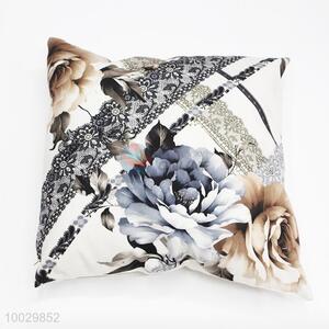 Floral Pattern Square <em>Pillow</em>/Cushion With Lace