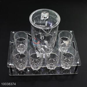 Acrylic transparent 7 pieces teapot set