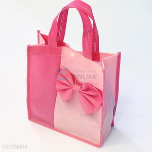 39*32*10cm bowknot pink non-woven fabrics shopping bag