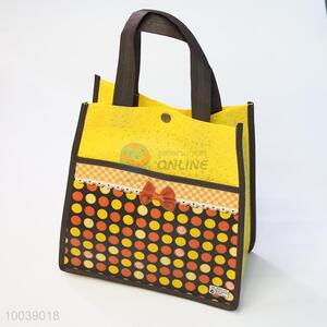 35*32*12cm yellow dot patttern non-woven fabrics shopping bag