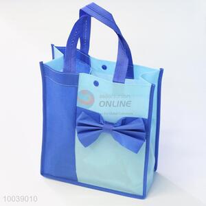 29*23*10cm bowknot blue non-woven fabrics shopping bag