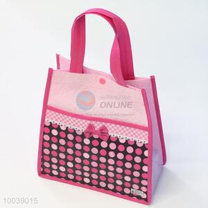 35*32*12cm pink dot patttern non-woven fabrics shopping bag