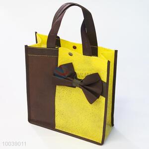 39*32*10cm bowknot yellow-brown non-woven fabrics shopping bag