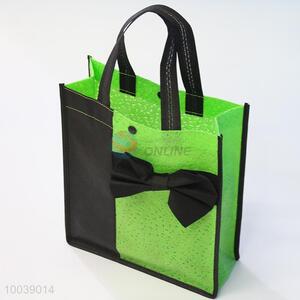 29*23*10cm bowknot green-black non-woven fabrics shopping bag
