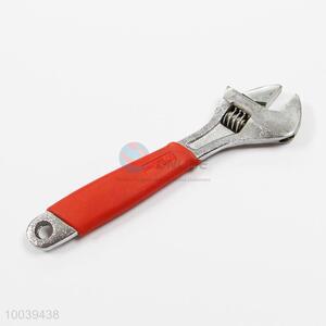 6 inch adjustable wrench with red plastic handle