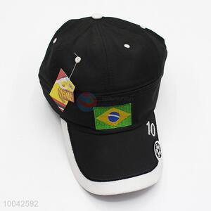 Black Brazilian <em>flag</em> pattern cap/peak cap