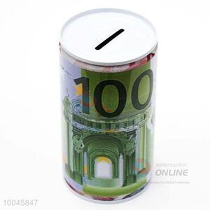 Zip-top can shape 6.5*15cm tinplate money/saving box
