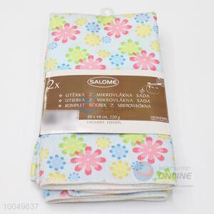 High Quality 40*45cm Polyester Cleaning Towel with the Pattern of Colorful Flowers